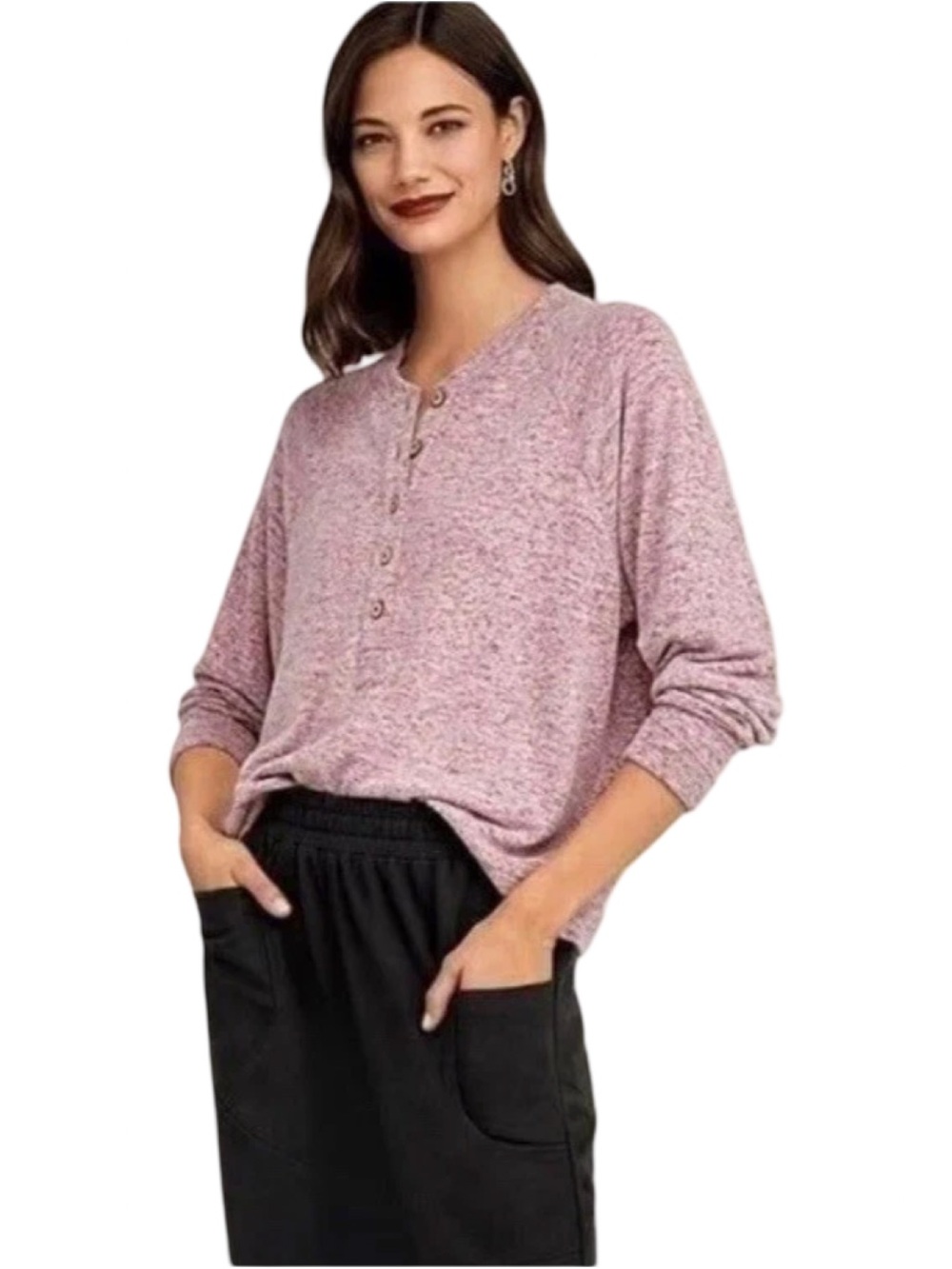 Cabi‎ Henley Pullover Knit Sweater Long Sleeve Style# 4200 Size Medium